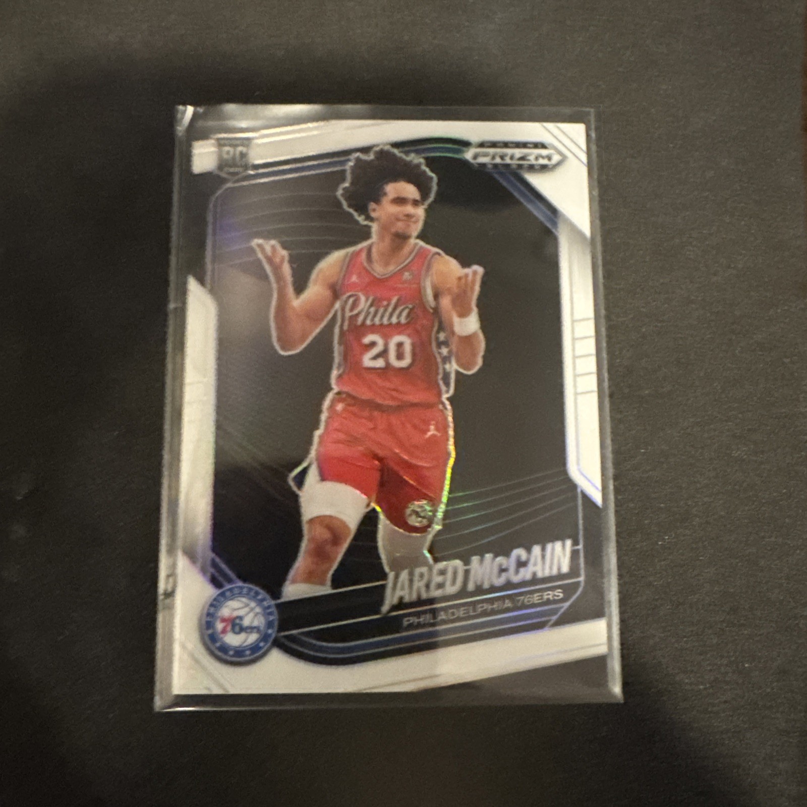 JARED MCCAIN 2024-25 PANINI PRIZM BLACK ROOKIE WHITE Prizm #/175 Rookie RC #80