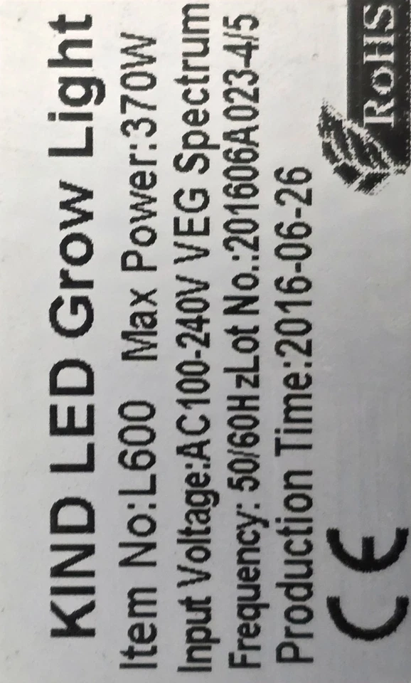 Kind LED K3 Series L600 LED Grow lights in box.  Light measure 24x12x3 - Image 2 of 4