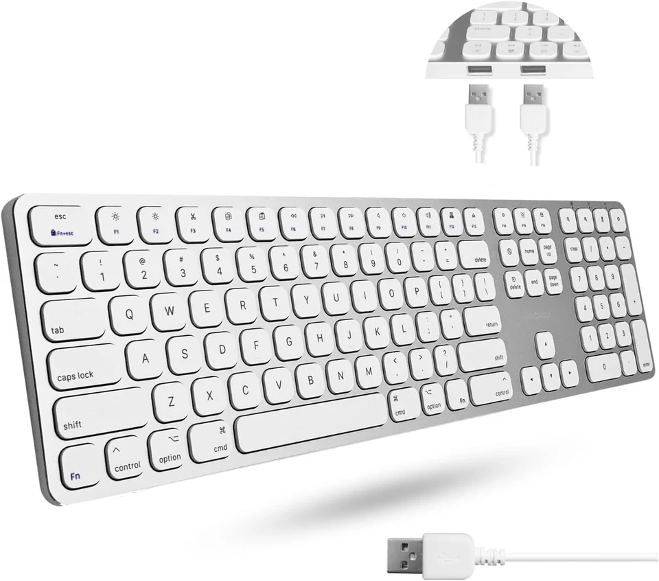 Stylish Wired Mac Keyboard with Numeric Keypad - Ideal for iMac & MacBook Pro - Image 3 of 4