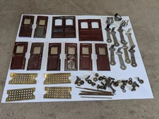 Prewar Locomotive Car Parts Lot Pieces Mixed Doors Hook Coupler Perforated Grill