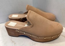 Dolce Vita Women  s Closen Studded Clog Tan Corduroy Fabric 7.5