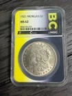 1921 Silver Morgan Dollar NGC MS62