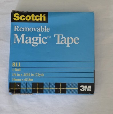 Scotch 3M Magic Tape Removable #811 - 3/4'' x 2592'' (72 Yards) - 1 Roll NEW 