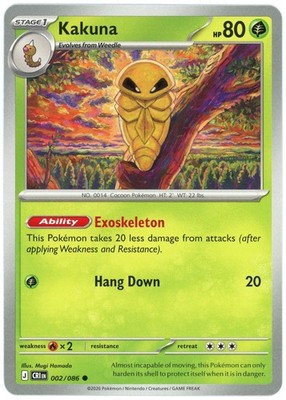 Kakuna - 002/086 - Chaos Rising (CRI) ME04 - Pokemon NM/M