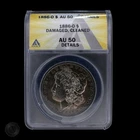 1886-O Morgan Silver Dollar $1 ANACS AU50 Damaged Cleaned Details -E0063