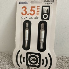 Luxtronic 3 ft 900 mm length 0.138 inch 3.5 mm black aux cable ss04bk