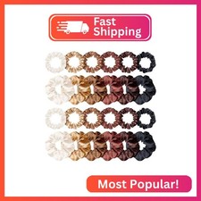 WILLBOND 24 Pieces Satin Hair Scrunchies Bulk Silk Elastic Hair Bands Ropes Pony
