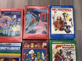 Lot of 12 Intellivision Games With Boxes: Dungeons & Dragons, Tron, Burgertime