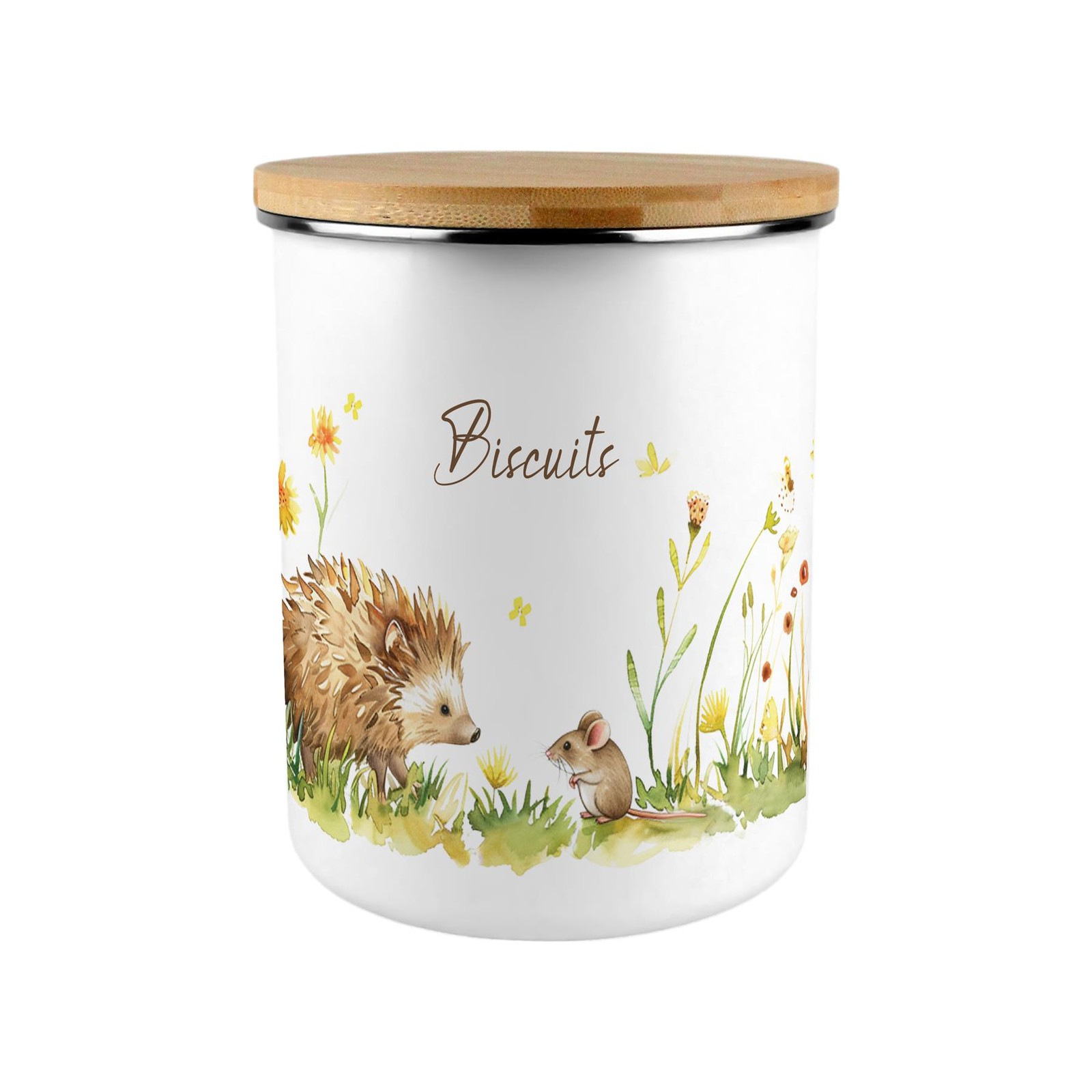 Hedgehog & Mouse Biscuit Tin - 2.7L XL Kitchen Storage Canister Gift