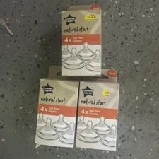 Tommee Tippee 3- 4 PACK Natural Start Fast Flow Nipples (6M +) BRAND NEW IN BOX