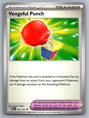 Vengeful Punch 197/197 Obsidian Flames Uncommon Pokémon TCG 2023