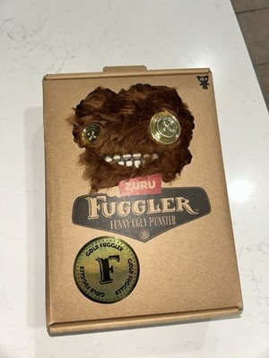 Zuru Gold Fuggler Monster Art Toy Collectible Figure Faux Fur Brown Gold