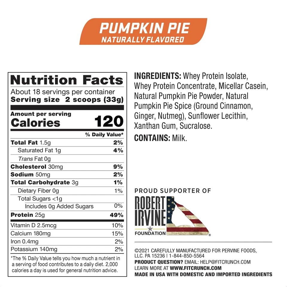 FITCRUNCH Tri-Blend Whey Protein Keto Friendly Bajo en Calorías Alto Proteína Glut... Foto 2 de 4