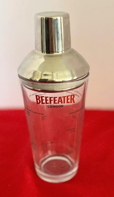 2008 Beefeater London Cocktail Mixing Glass w Lid & Strainer & Recipes