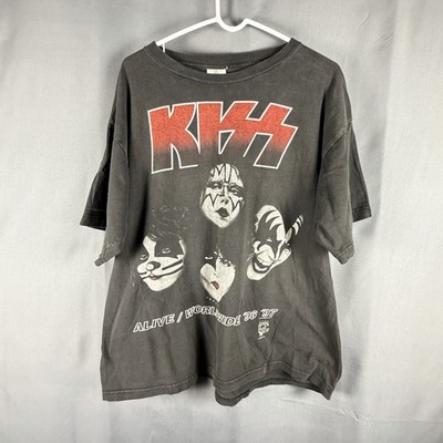 Vintage KISS Alive Worldwide Tour 96 97 Band T Shirt XL Black Champ Tag