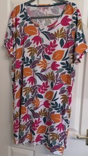 Womens Damart Cotton Dress Size XXL Floral Pattern