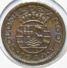 Angola 1949 10 Centavos Słoń Zwierzę Koń Kolonia portugalska 150545 Kombajn s