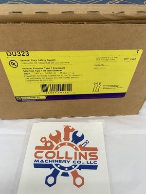 Square D DU323 100A 240VAC 3P3W General Duty Non-Fusible Safety Switch Type 1