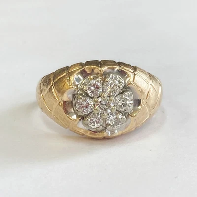 3Ct Round Cut Lab Created Diamond 14K Yellow Gold Plated Men's Cluster Ring Band - image 1 of 4