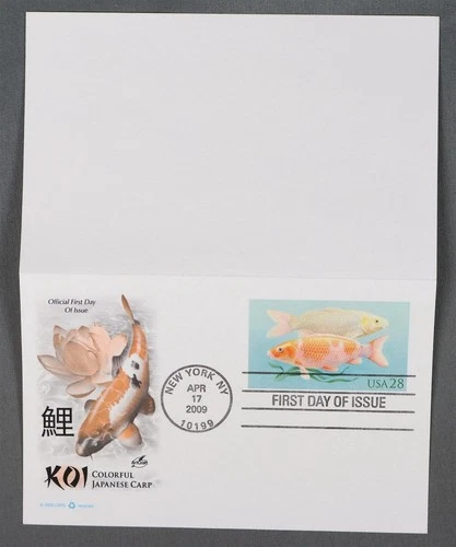 MayfairStamps US FDC 2009 New York Japanese Carp First Day Reply Card aaw_87709
