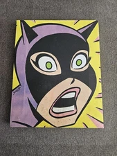 Original Art Print Signed Artist DC COMICS Catwoman Vintage Retro Pop RARE Kitty