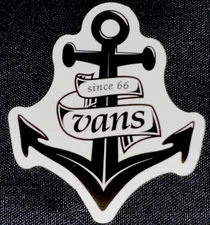 VANS STICKER✨⚓️✨2 1/2” X 2 1/4”✨GLOSSY✨VINTAGE✨since 66✨AWESOME✨🖤🤍✨
