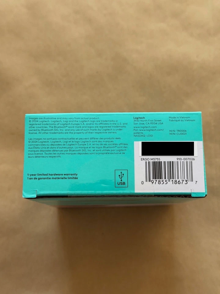 NEW LOGITECH ERGO M575S WIRELESS TRACKBALL COLOR: BLACK 910-007026 FAST SHIPPING - Image 3 of 4