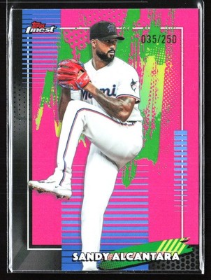 Sandy Alcantara #/250 Pink Refractors #81 2026 Finest Miami Marlins