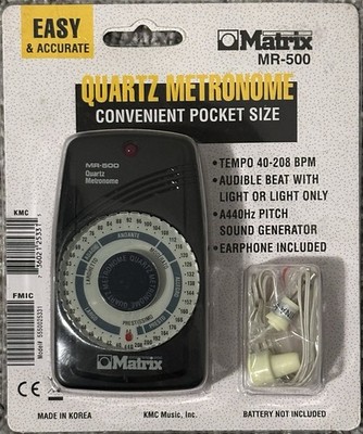 Matrix MR-500 Quartz Metronome Compact A440Hz Pitch Generator Headphone Jack