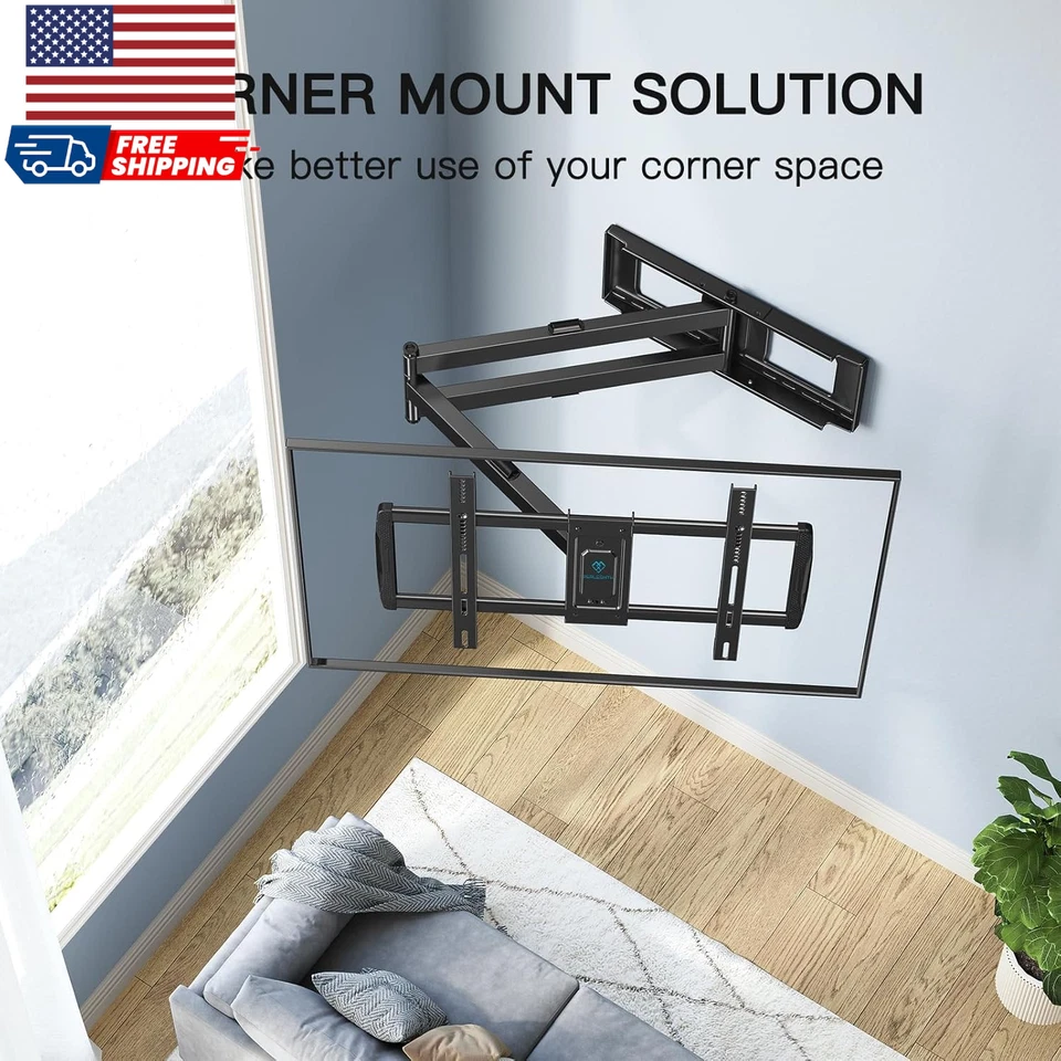 Soporte de pared para TV de brazo largo para TV de 42-90 pulgadas Soporte de TV de movimiento completo con 42,72 pulgadas Foto 3 de 4