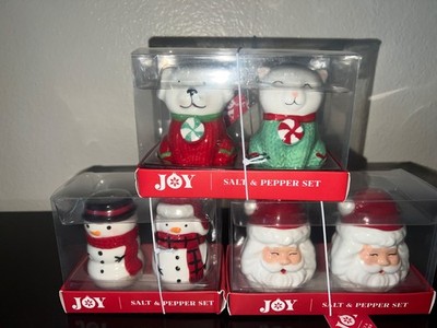 Joy Festive Christmas Santa Claus Tablescape Salt & Pepper Shaker Set