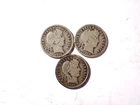 A Lot of 3 silver Barber dimes 1912D 14 16 Good/VG  Cond set RGR 593