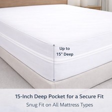 Mattress Encasement Waterproof Protector Zippered Deep Pocket Bed Bug Protector
