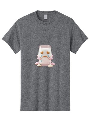 Crying-Milk-Glass Mens Graphic Tee, 100% Cotton, Casual Summer Wear