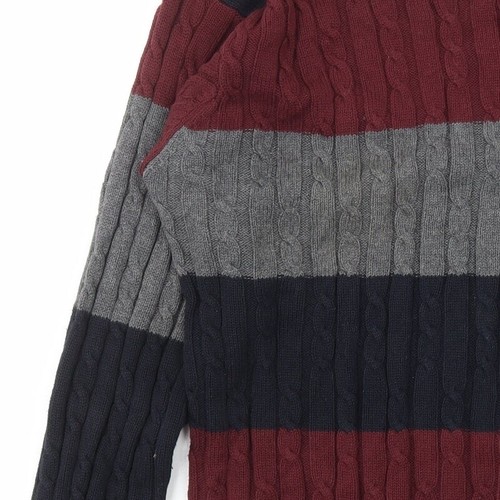 Maine New England Mens Round Neck Striped Cotton Blend Jumper S - Picture 9 of 12