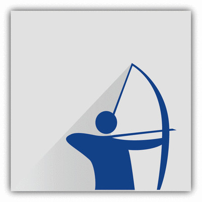 Archery Sport Athletics Silhouette Car Bumper Sticker Decal 5'' x 5''