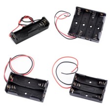 Black Plastic 1 2 3 4 Slots AA Size Power Battery Storage Holder Case Box Leads