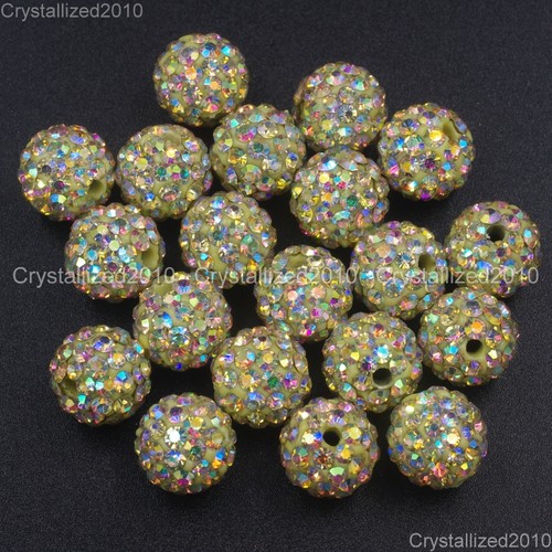 Premium Tschechisch Kristall Strass AB Farbe Pavé Ton Rund Discokugel Perlen 10 mm - Bild 12 von 32