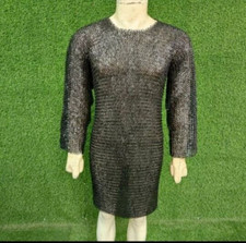 9mm Flat Riveted Chainmail Armor Medieval Costume Haubergeon Dome Riveted