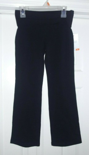 💥 Girl's New M Danskin Black Yoga Pants Fold-over Waist Nwt 7-8 Girls Athletic