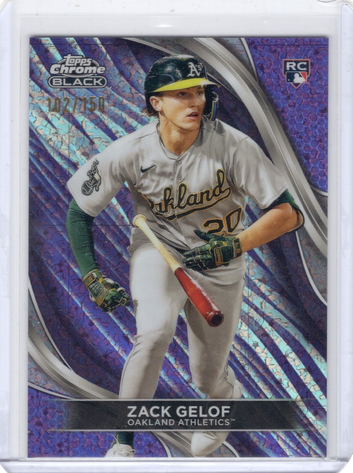 2024 Topps Chrome Black - Purple Mini-Diamond /150 Zack Gelof #40 (RC)