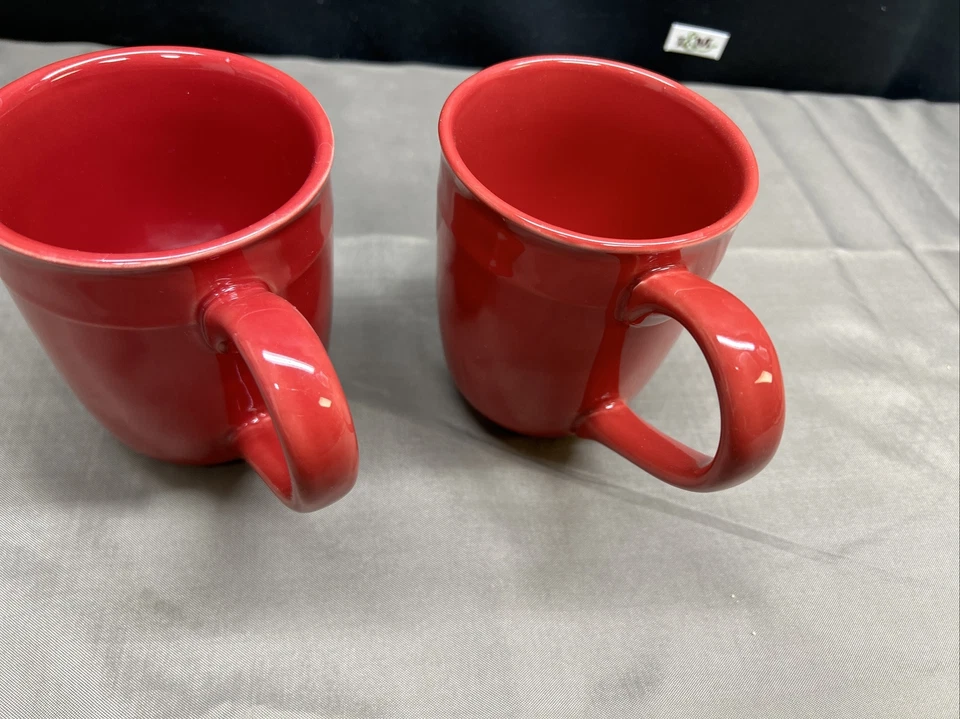Set Of 2 ~ Food Network Fontina Red Mugs - Image 3 of 4