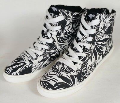 Rocket Dog Women's High-Top Black/White Canvas Sneakers Jungle Print Size 