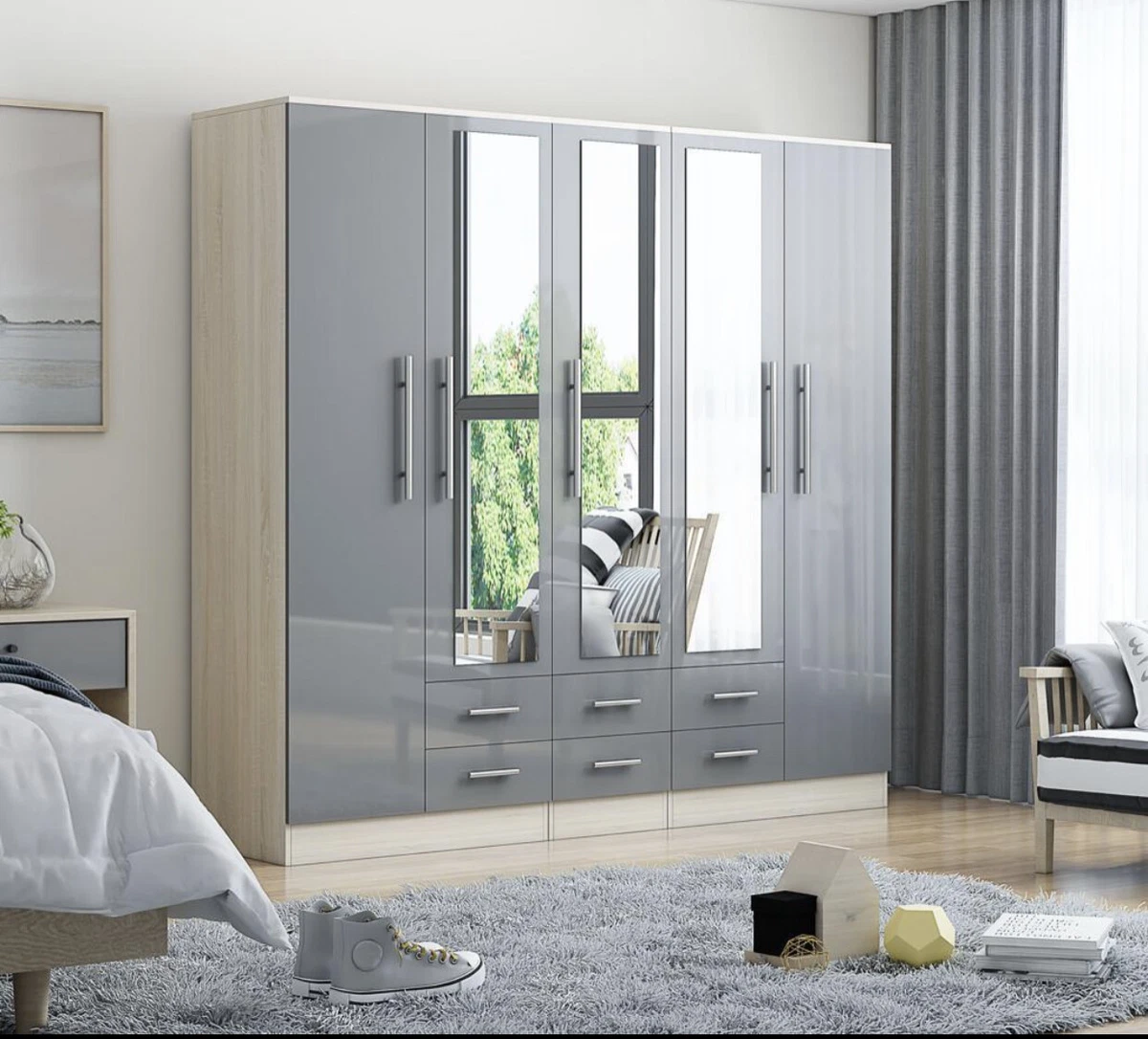 Very cheap wardrobes grey