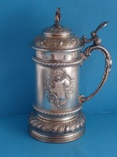 Gro&szlig;er Historismus-Krug - Pokal -  Neo-Renaissance WMF um 1900 - Strau&szlig;enmarke