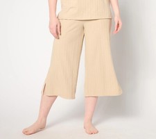 Cuddl Duds Wide Rib Cropped Pant - Sz Large a637430