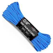 Atwood Rope MFG 550 Paracord 100 Feet 7-Strand Core Nylon Parachute Cord Blue