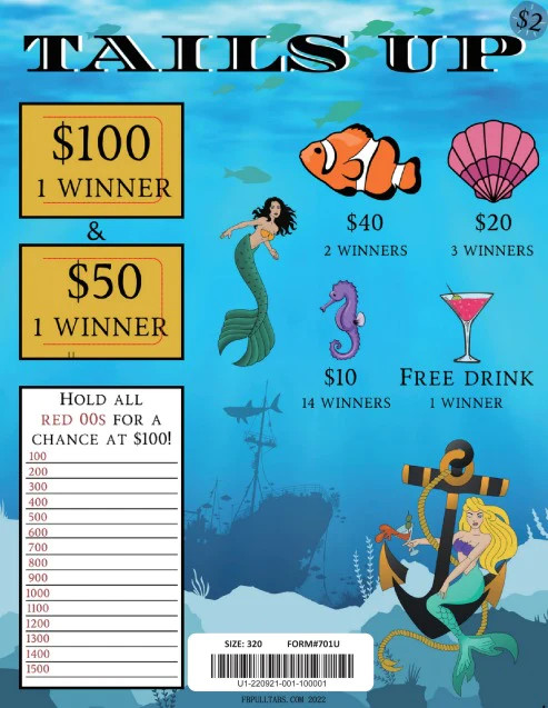 Tails Up Seal Tab  Game Entertainment Only   FREE Ship US Only