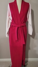 Vintage 70s Vassarette 3 Color Poly Velour Robe Size M Fun Funky