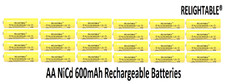 24-PCS AA 600mAh NiCd Rechargeable Batteries 1.2v Solar Ni-Cd Light A24